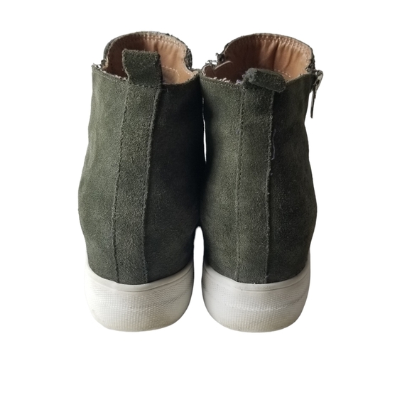 Steve Madden Women's Olive Green Suede Carlen Platform Wedge Bootie Sneakers 7.5 - Picture 6 of 14